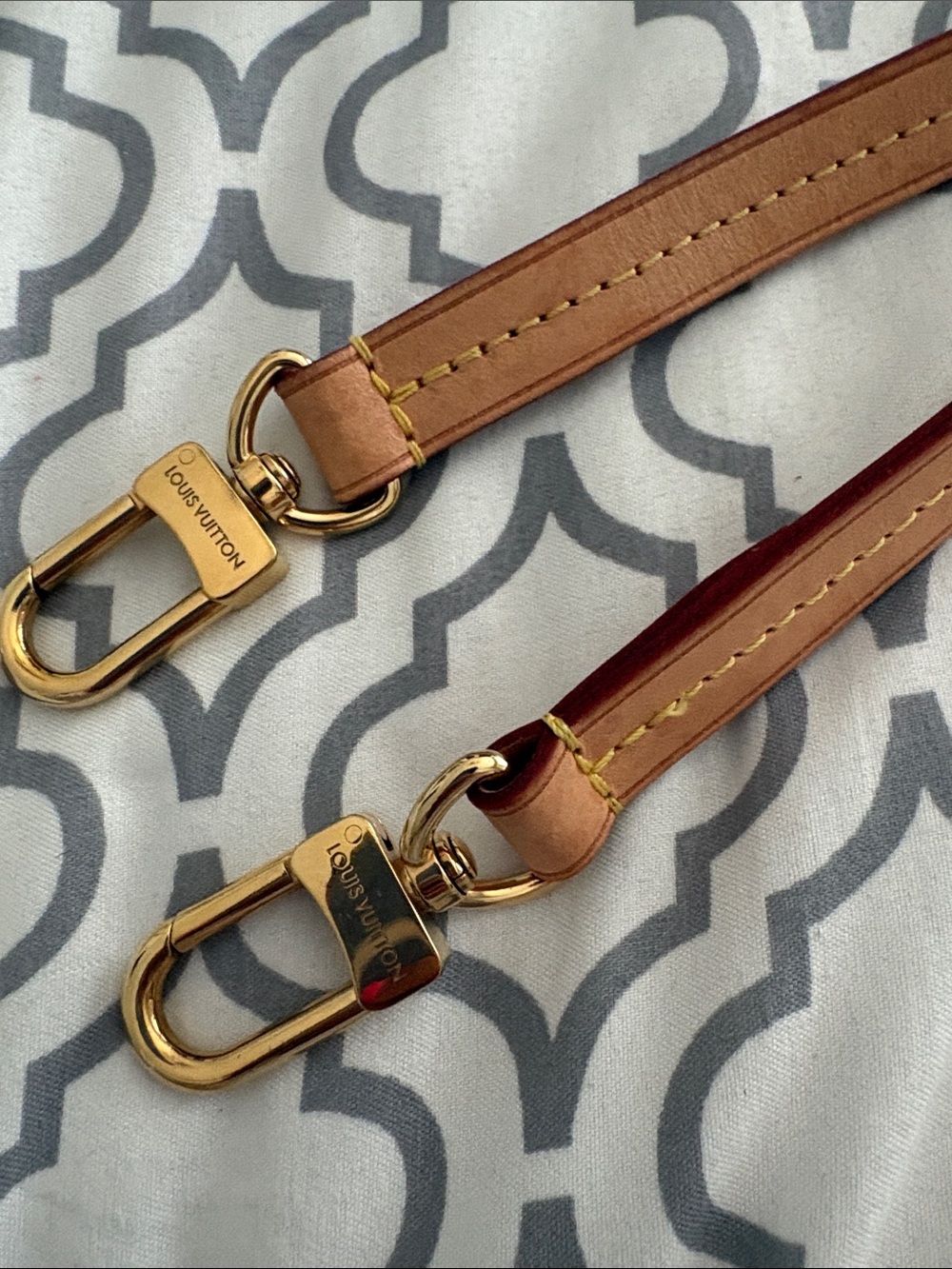 Louis Vuitton Brown Leather Strap with Gold Hardware